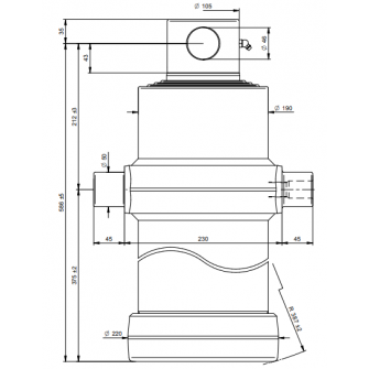Teleskopski cilinder 4 stopnje 25 ton 1640 mm z luknjo 4083F